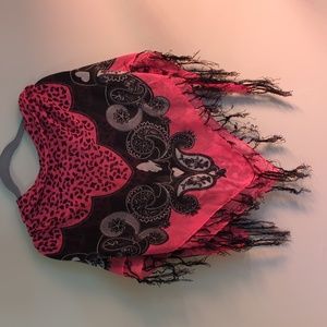 Pink/black scarf